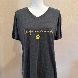Gray 'Dog Mama' V-Neck T-Shirt XL